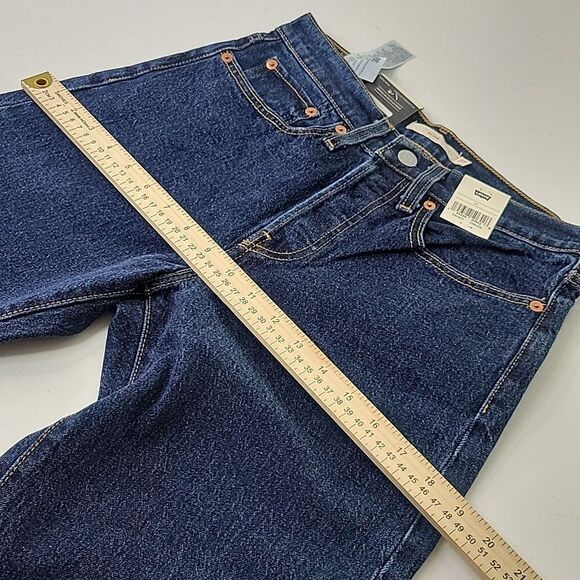 $90 NEW LEVI'S WEDGIE HIGH RISE DARK WASH COTTON JEANS 27 NWT - Picture 3 of 14